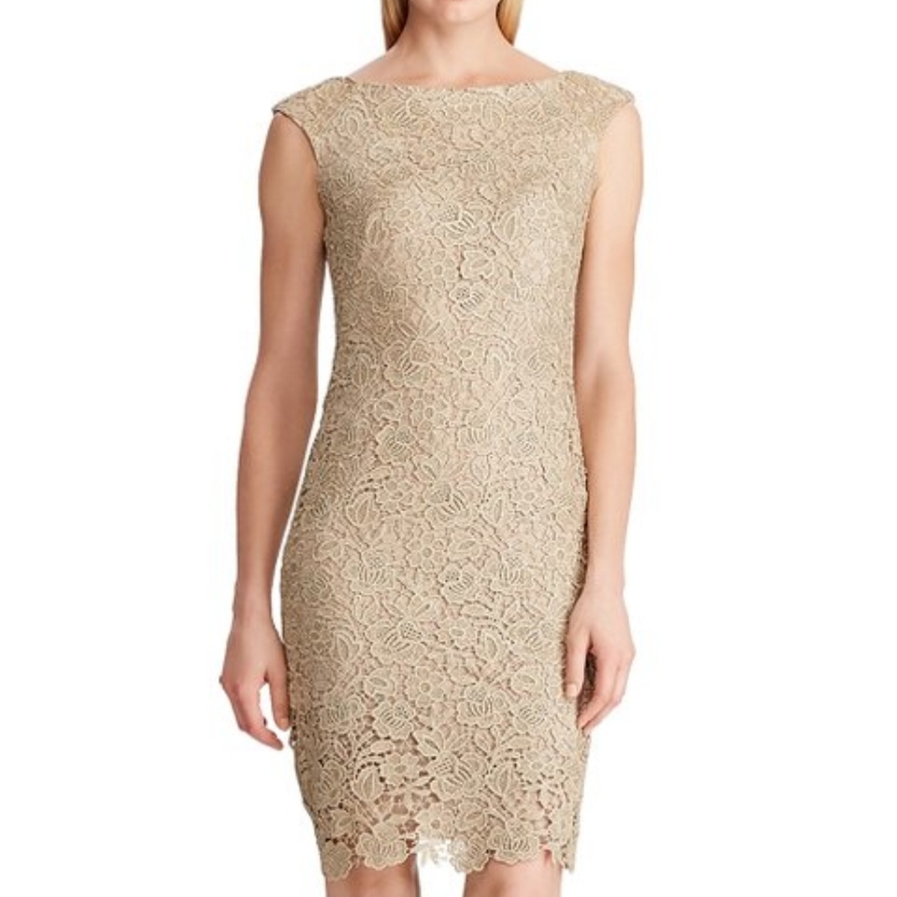 NWT  Lauren Ralph Lauren Champagne Slvr/Mtalic